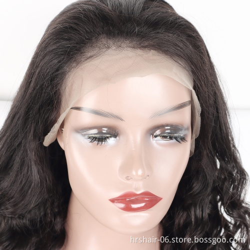 hair extension Brazilian virgin hair natural black deep wave 13x4 lace front wig
